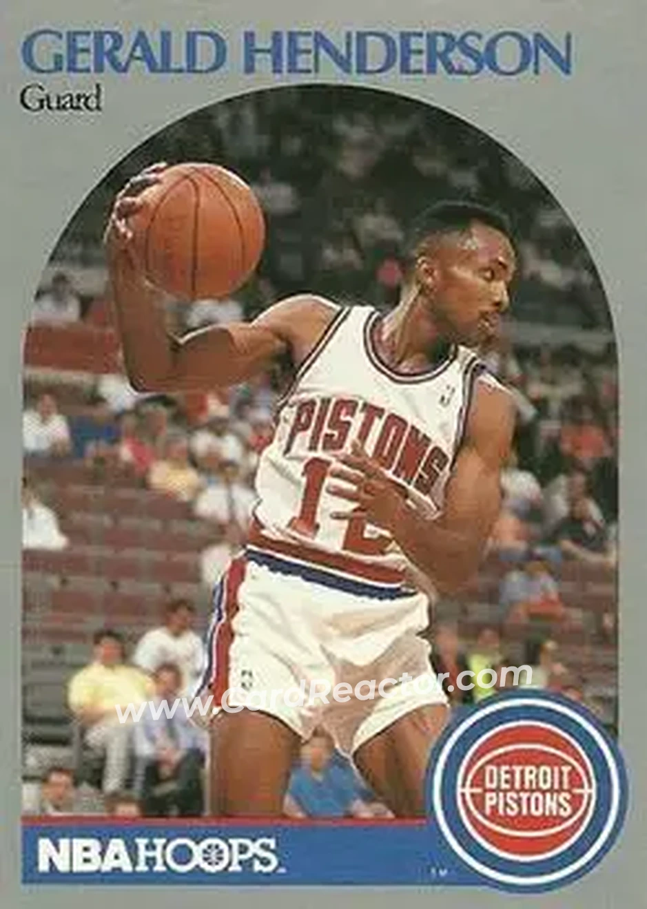 1990-91 Hoops #106 - Gerald Henderson - Detroit Pistons - Front 1990-91 Hoops #106 - Gerald Henderson - Detroit Pistons - Front