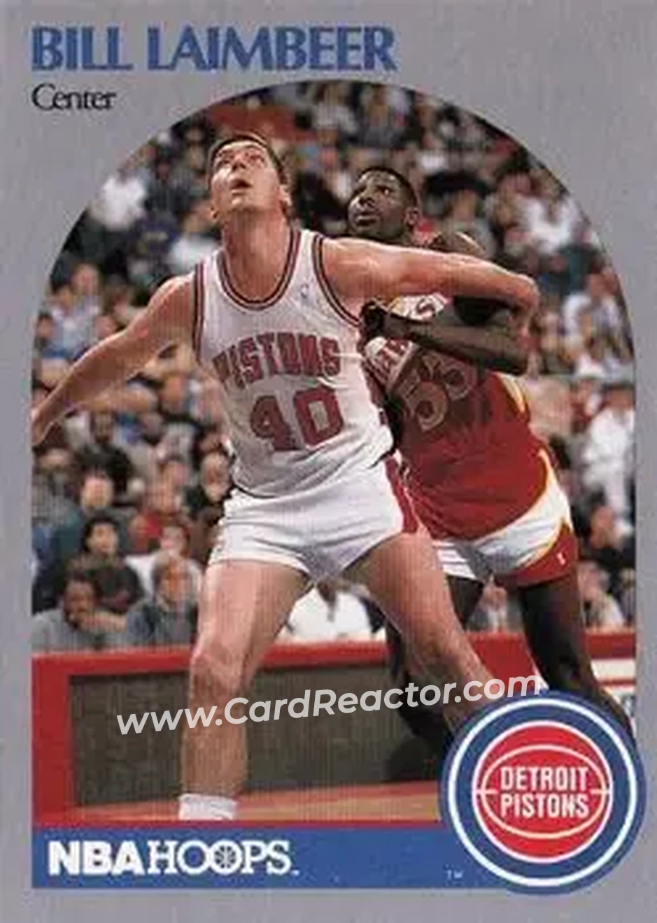 1990-91 Hoops #108 - Bill Laimbeer - Detroit Pistons - Front