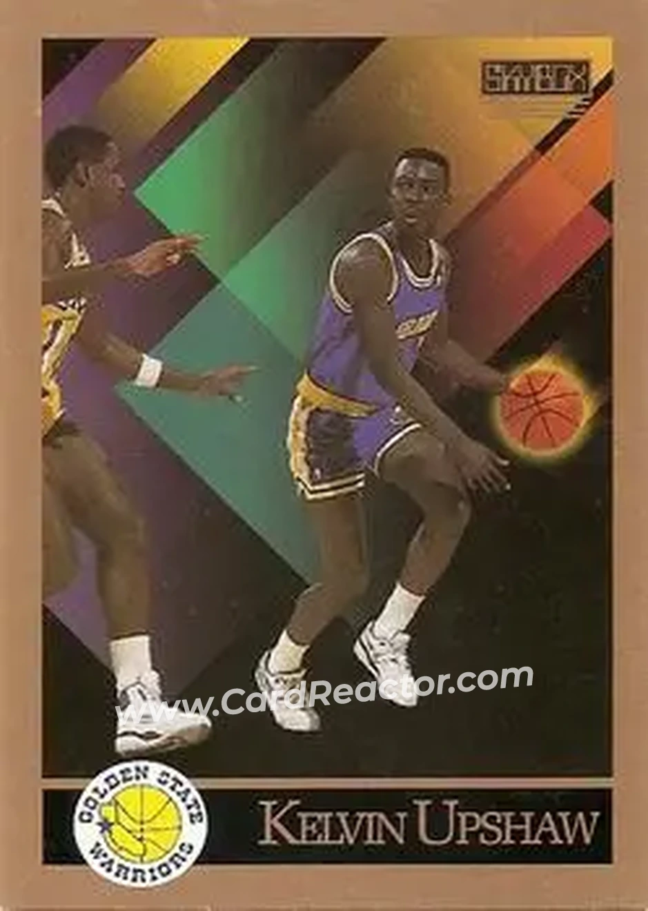 1990-91 SkyBox #104 - Kelvin Upshaw - Golden State Warriors - Front