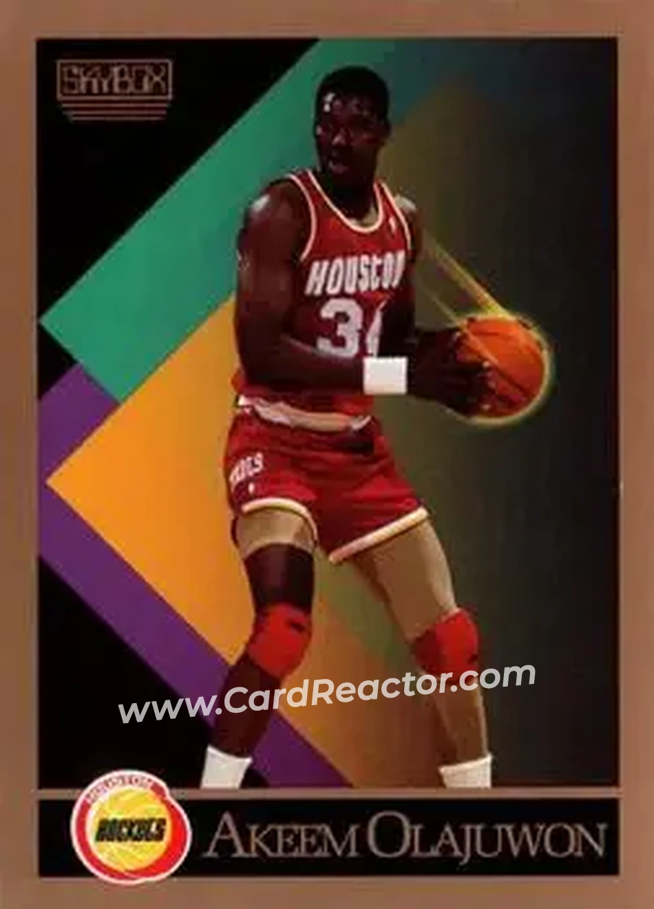 1990-91 SkyBox #110 - Hakeem Olajuwon - Houston Rockets - Front 1990-91 SkyBox #110 - Hakeem Olajuwon - Houston Rockets - Front