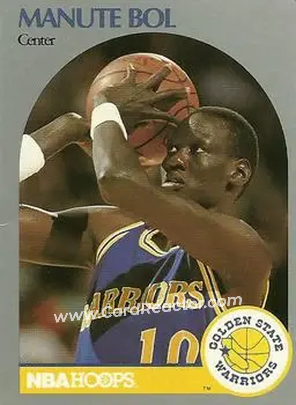 1990-91 Hoops #112 - Manute Bol - Golden State Warriors - Front