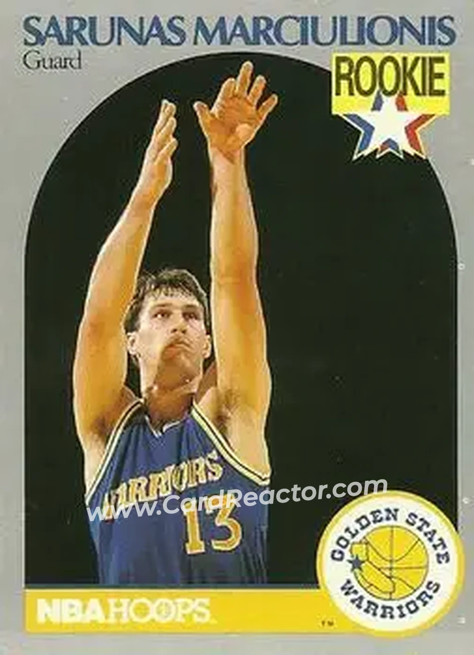 1990-91 Hoops #115 - Šarūnas Marčiulionis - Golden State Warriors - Front