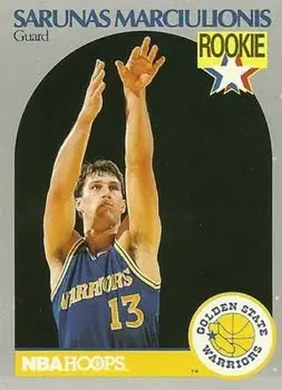 1990-91 Hoops #115 - Šarūnas Marčiulionis - Golden State Warriors