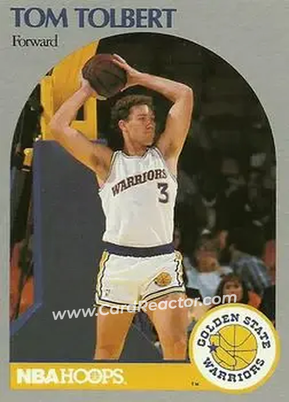 1990-91 Hoops #121 - Tom Tolbert - Golden State Warriors - Front