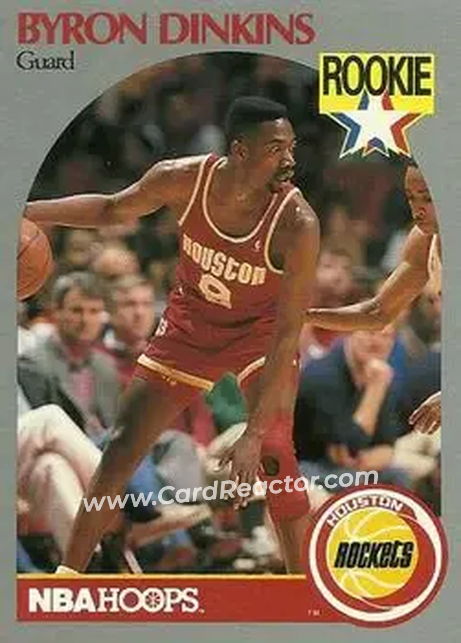 1990-91 Hoops #123 - Byron Dinkins - Houston Rockets - Front