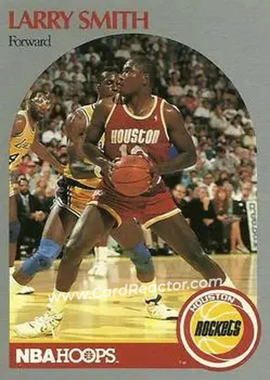 1990-91 Hoops #128 - Larry Smith - Houston Rockets - Front