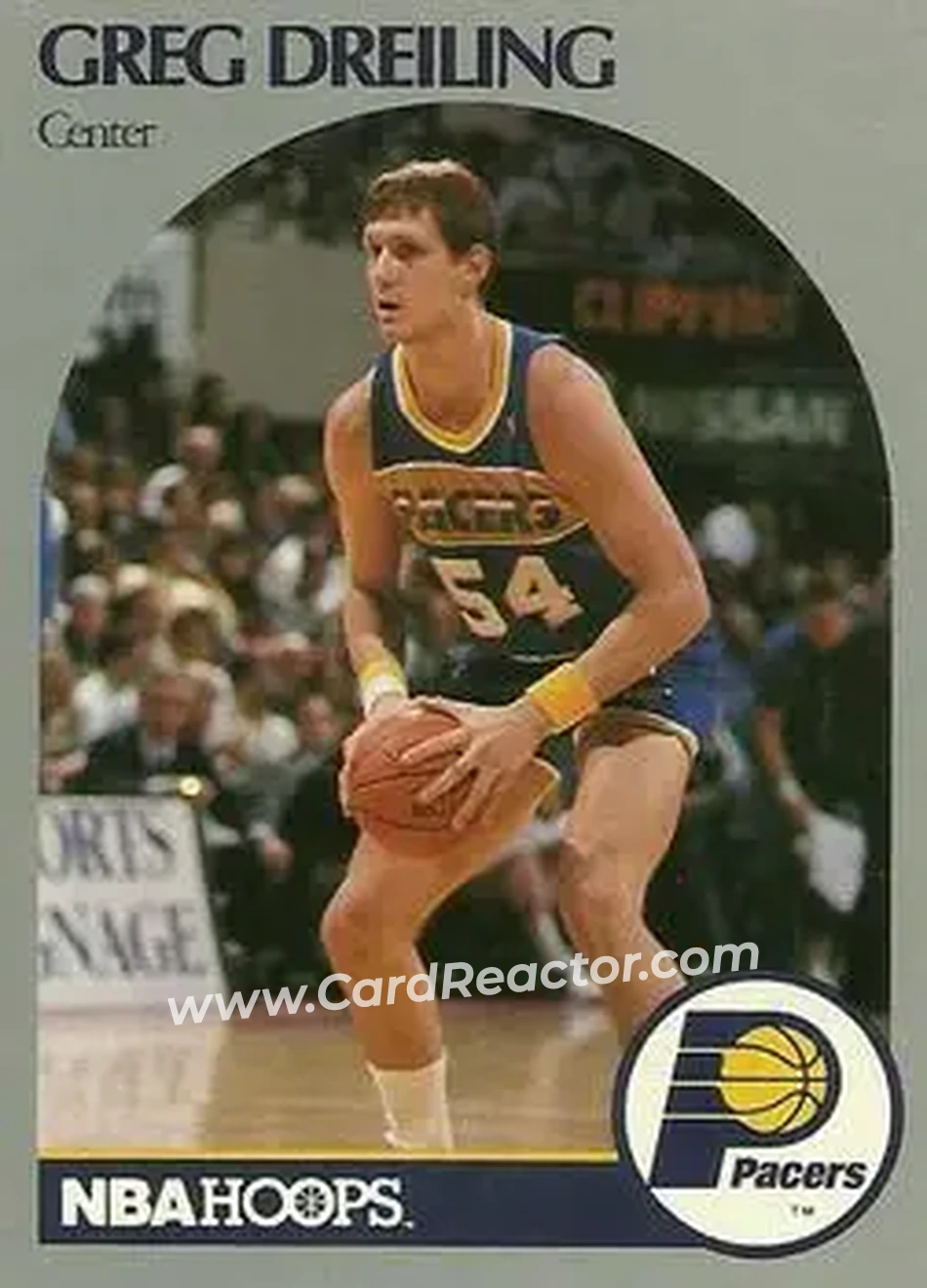 1990-91 Hoops #132 - Greg Dreiling - Indiana Pacers - Front 1990-91 Hoops #132 - Greg Dreiling - Indiana Pacers - Front