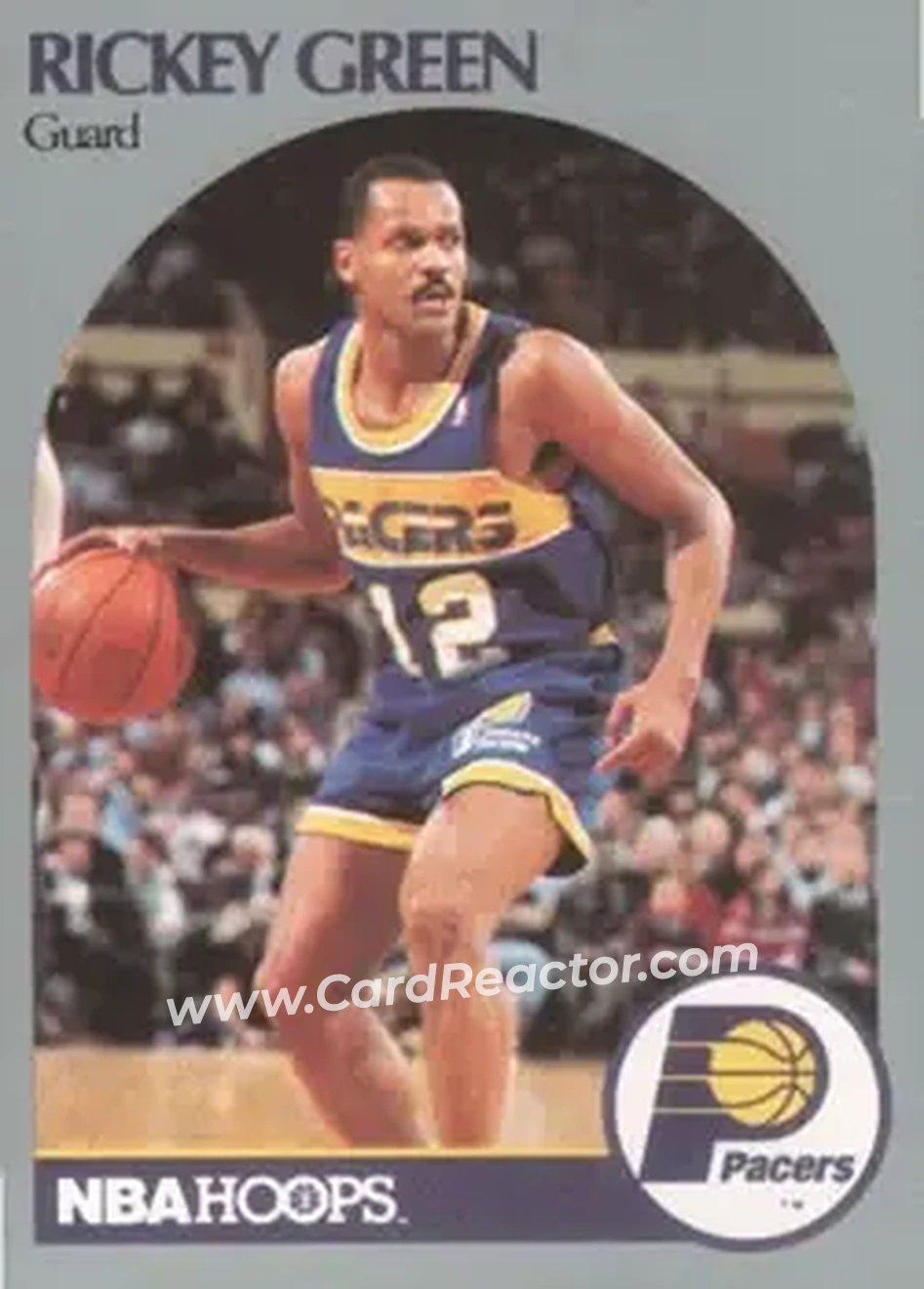 1990-91 Hoops #134 - Rickey Green - Indiana Pacers - Front