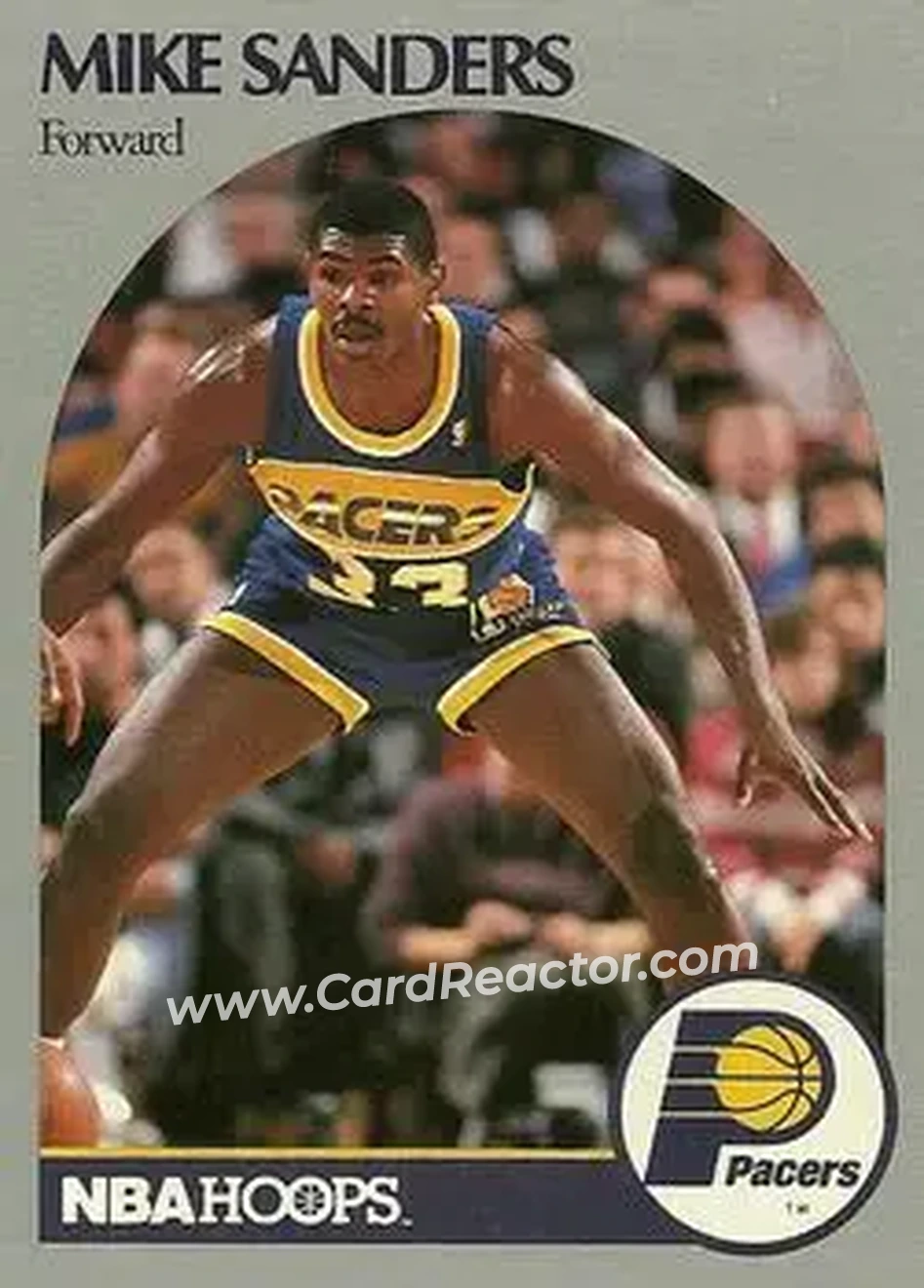 1990-91 Hoops #137 - Mike Sanders - Indiana Pacers - Front
