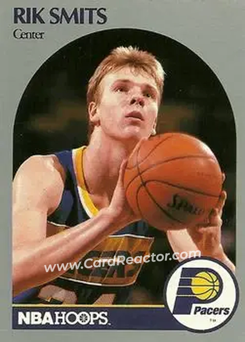 1990-91 Hoops #139 - Rik Smits - Indiana Pacers - Front