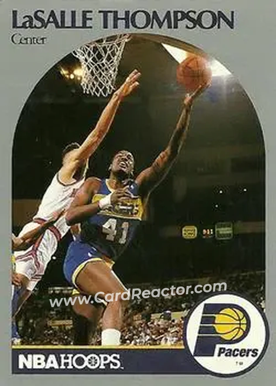 1990-91 Hoops #140 - LaSalle Thompson - Indiana Pacers - Front