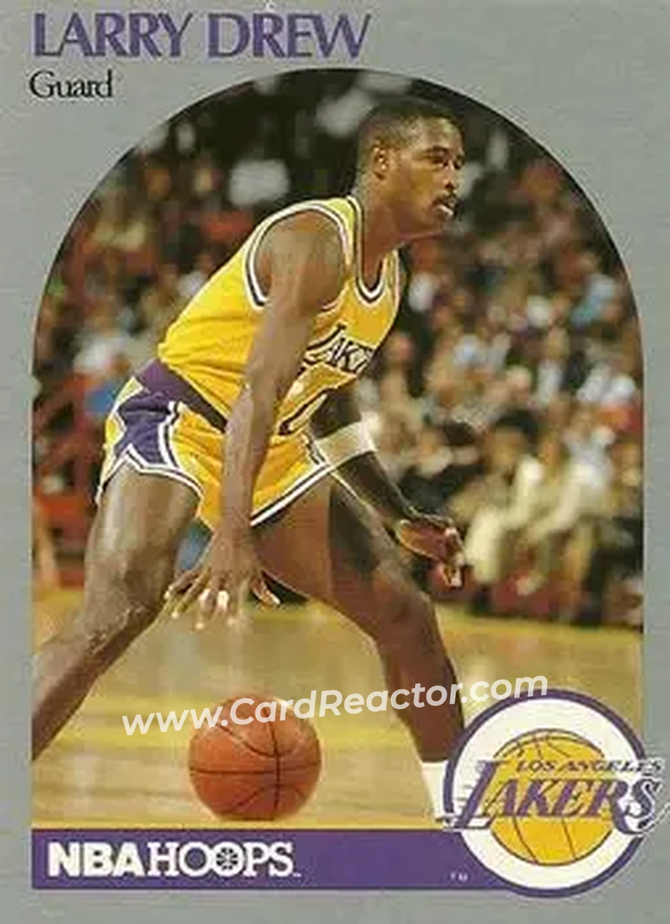 1990-91 Hoops #155 - Larry Drew - Los Angeles Lakers - Front