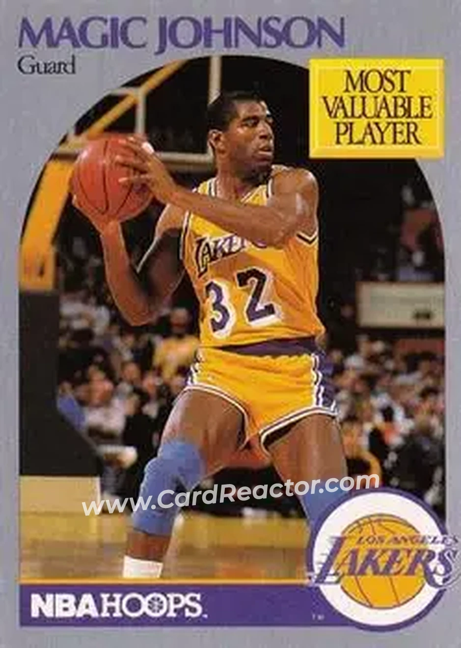 1990-91 Hoops #157 - Magic Johnson - Los Angeles Lakers - Front 1990-91 Hoops #157 - Magic Johnson - Los Angeles Lakers - Front