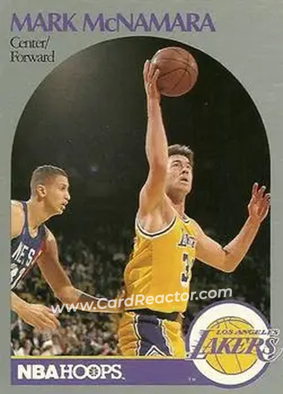 1990-91 Hoops #158 - Mark McNamara - Los Angeles Lakers - Front