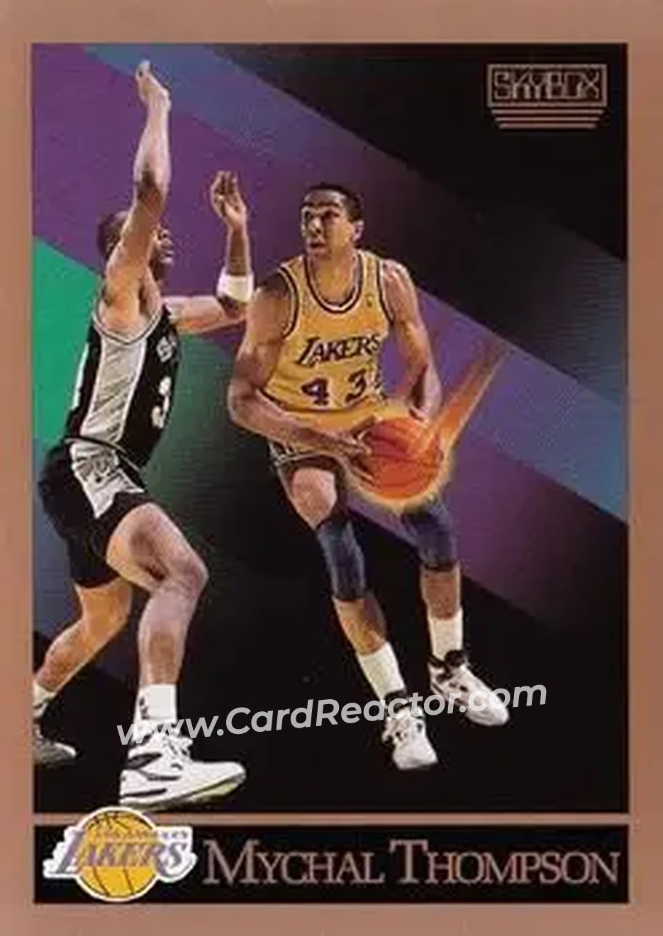 1990-91 SkyBox #141 - Mychal Thompson - Los Angeles Lakers - Front