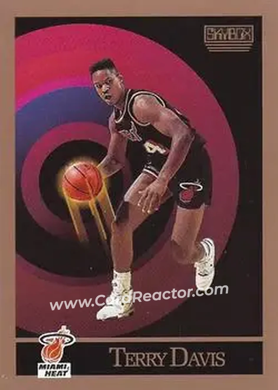 1990-91 SkyBox #144 - Terry Davis - Miami Heat - Front