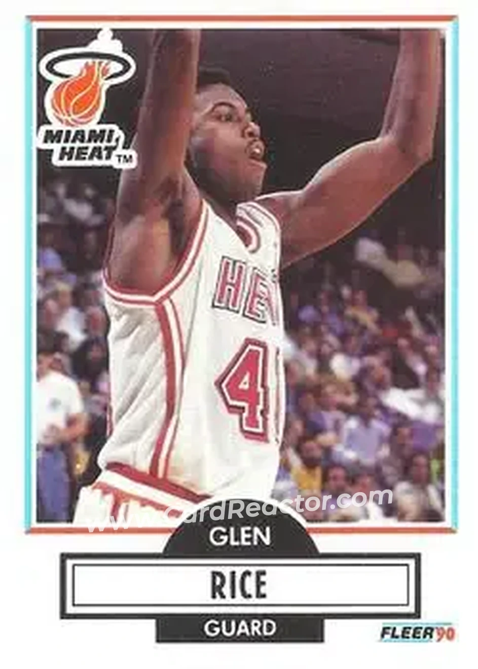 1990-91 Fleer #101 - Glen Rice - Miami Heat - Front 1990-91 Fleer #101 - Glen Rice - Miami Heat - Front