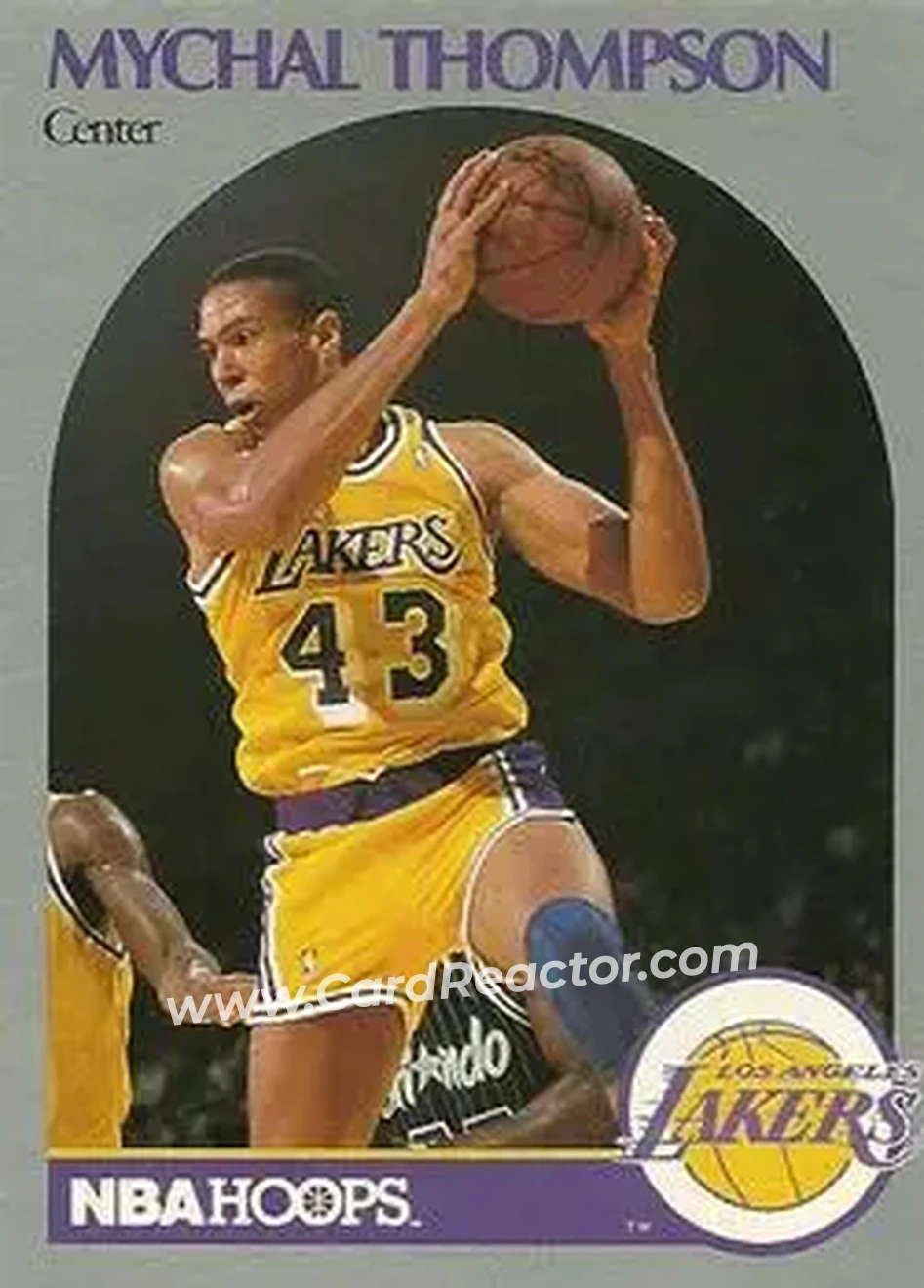 1990-91 Hoops #160 - Mychal Thompson - Los Angeles Lakers - Front 1990-91 Hoops #160 - Mychal Thompson - Los Angeles Lakers - Front