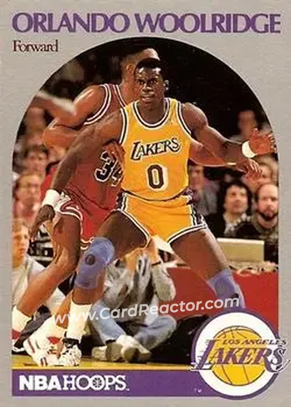 1990-91 Hoops #162 - Orlando Woolridge - Los Angeles Lakers - Front