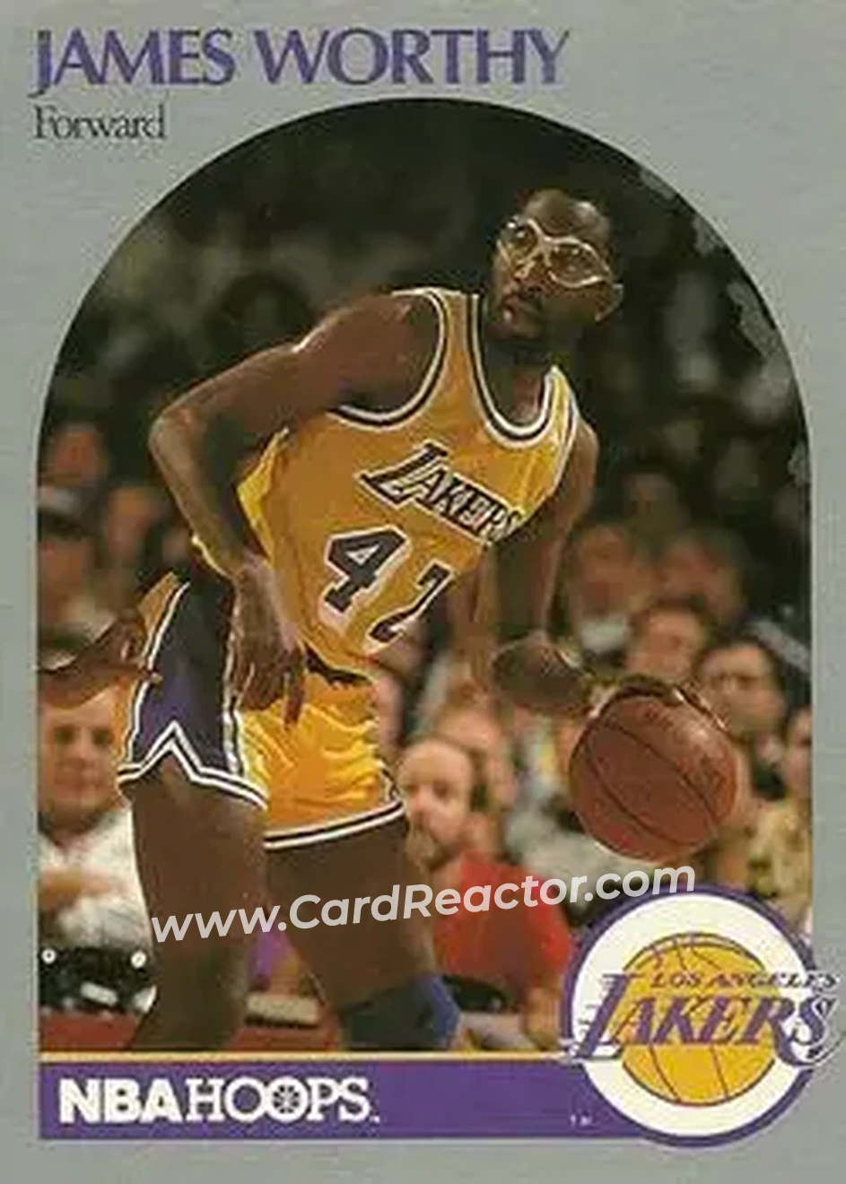 1990-91 Hoops #163 - James Worthy - Los Angeles Lakers - Front