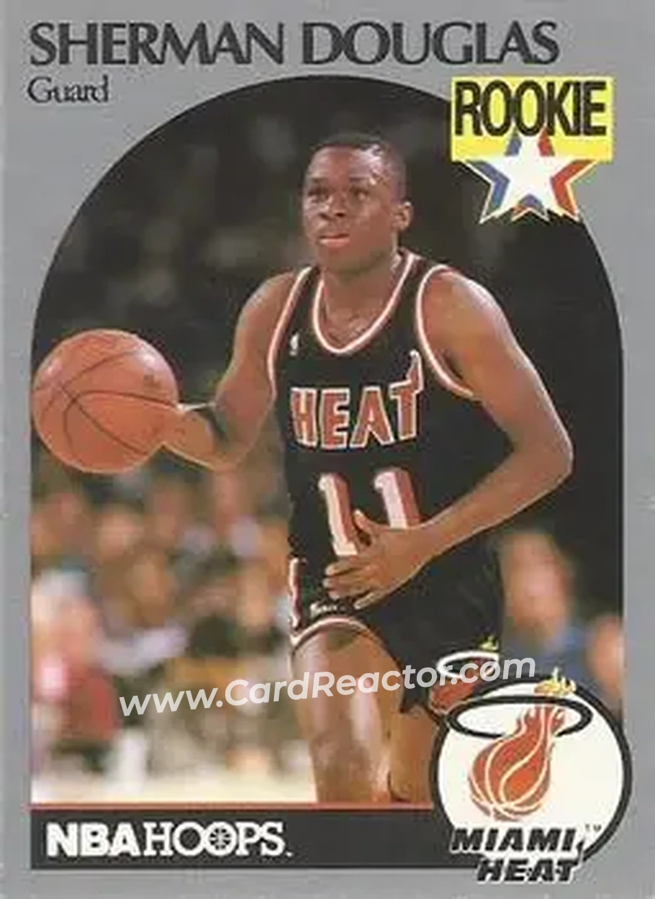 1990-91 Hoops #164 - Sherman Douglas - Miami Heat - Front