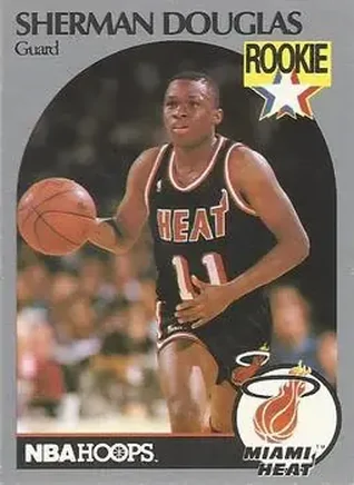 1990-91 Hoops #164 - Sherman Douglas - Miami Heat