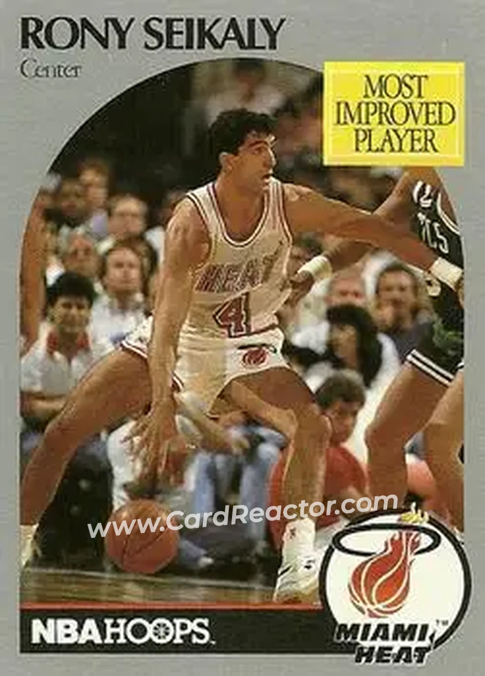 1990-91 Hoops #169 - Rony Seikaly - Miami Heat - Front