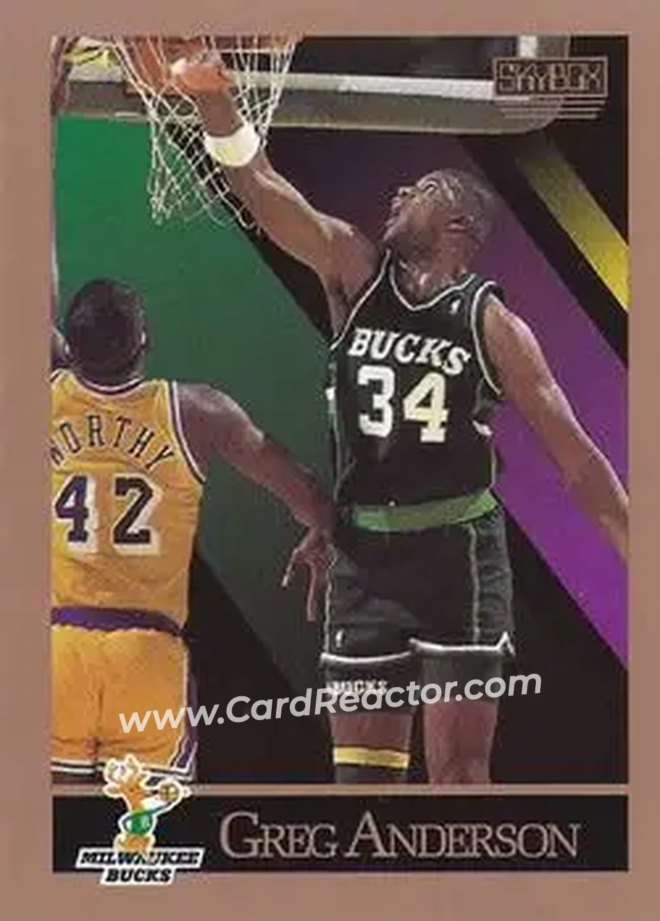 1990-91 SkyBox #155 - Greg Anderson - Milwaukee Bucks - Front