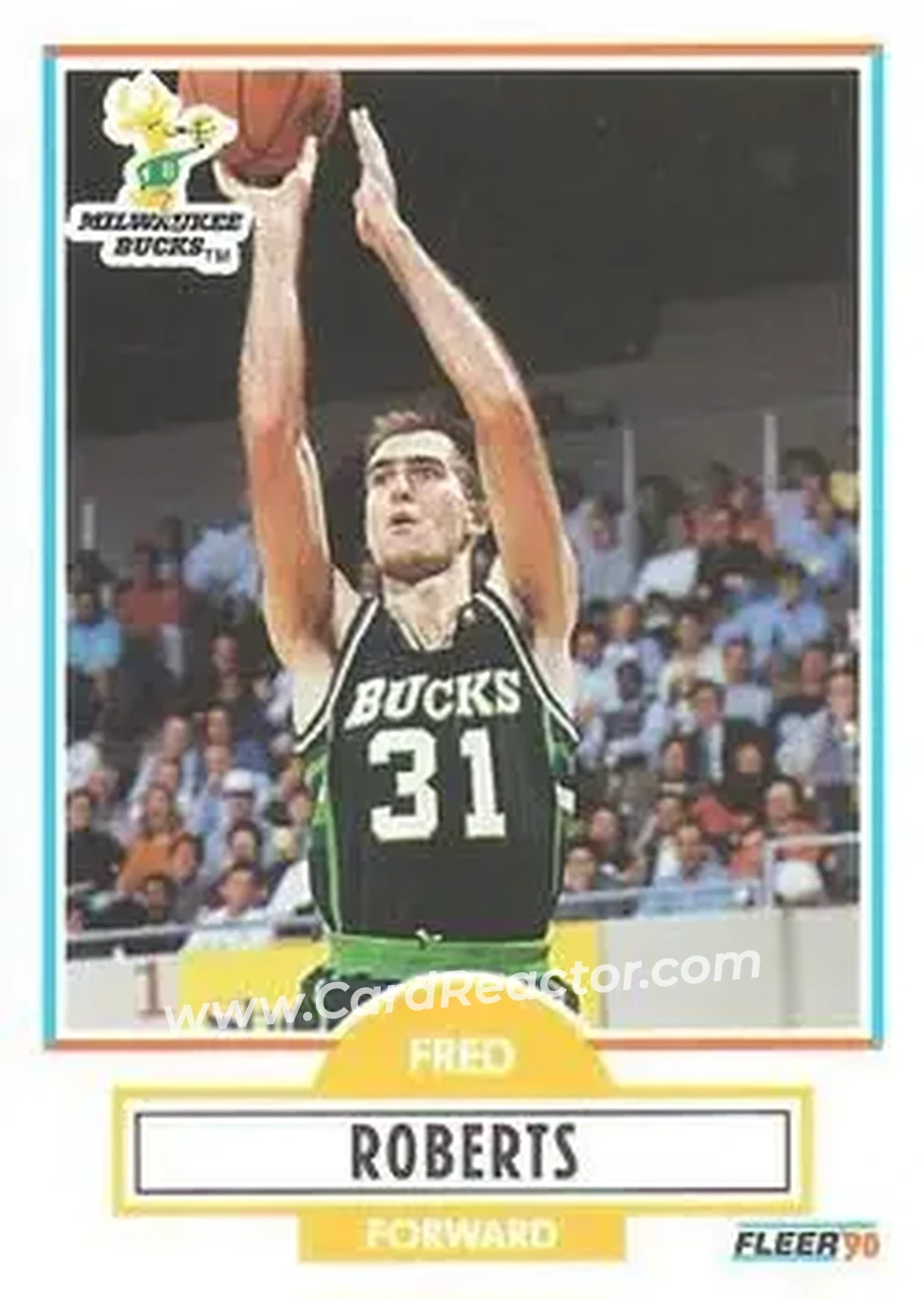 1990-91 Fleer #108 - Fred Roberts - Milwaukee Bucks - Front