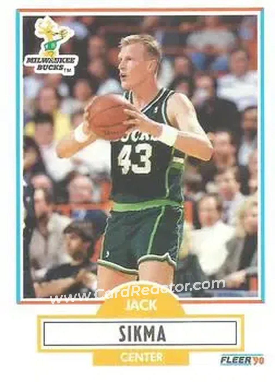 1990-91 Fleer #110 - Jack Sikma - Milwaukee Bucks - Front 1990-91 Fleer #110 - Jack Sikma - Milwaukee Bucks - Front