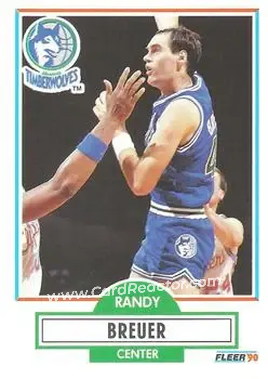 1990-91 Fleer #111 - Randy Breuer - Minnesota Timberwolves - Front