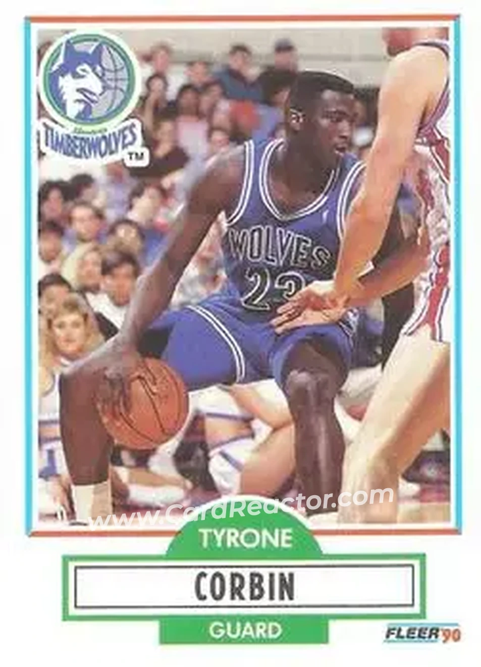 1990-91 Fleer #113 - Tyrone Corbin - Minnesota Timberwolves - Front 1990-91 Fleer #113 - Tyrone Corbin - Minnesota Timberwolves - Front