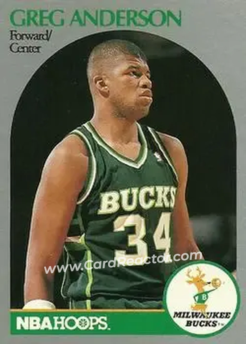 1990-91 Hoops #173 - Greg Anderson - Milwaukee Bucks - Front