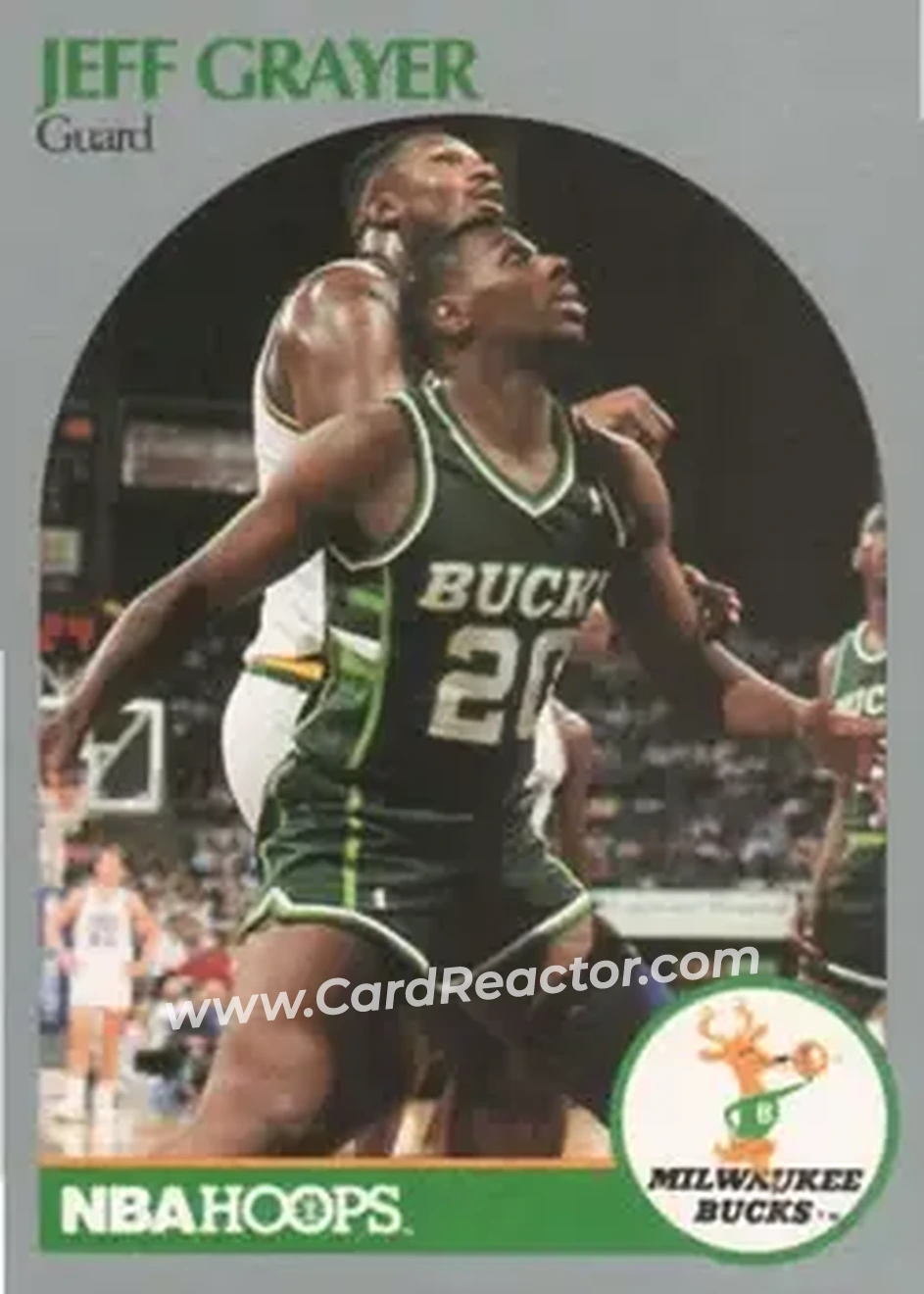 1990-91 Hoops #174 - Jeff Grayer - Milwaukee Bucks - Front