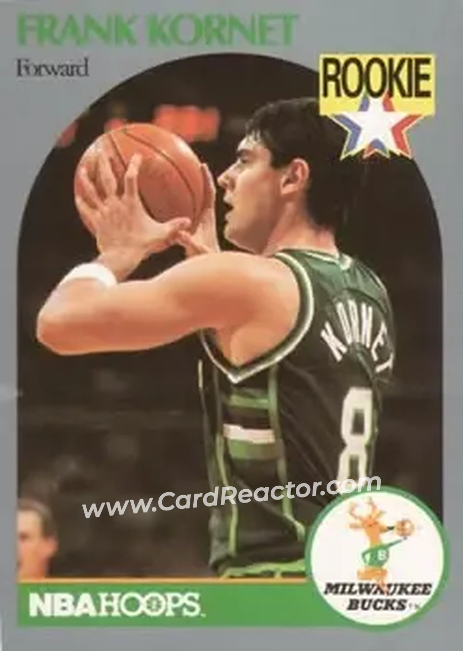 1990-91 Hoops #176 - Frank Kornet - Milwaukee Bucks - Front