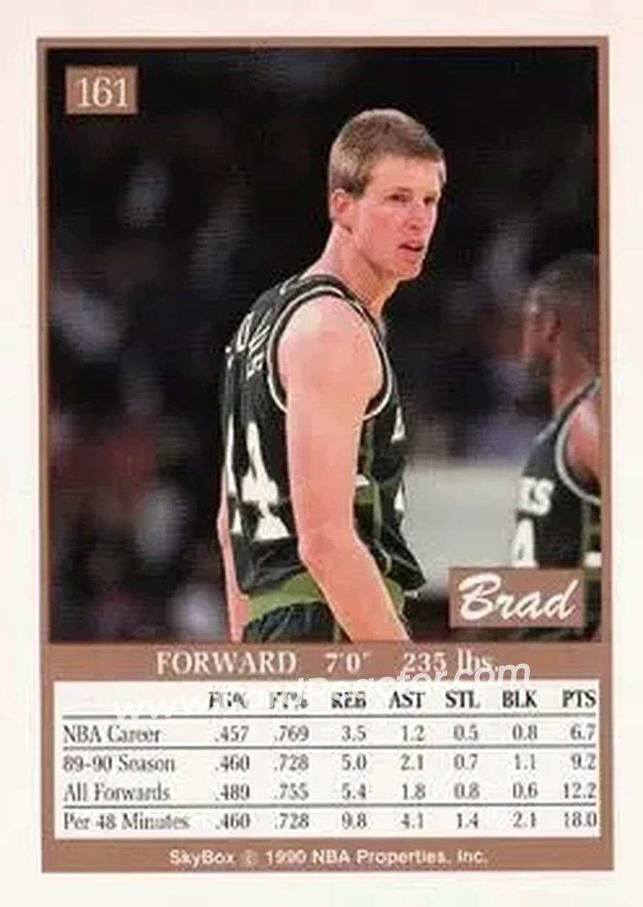 1990-91 SkyBox #161 - Brad Lohaus - Milwaukee Bucks - Back