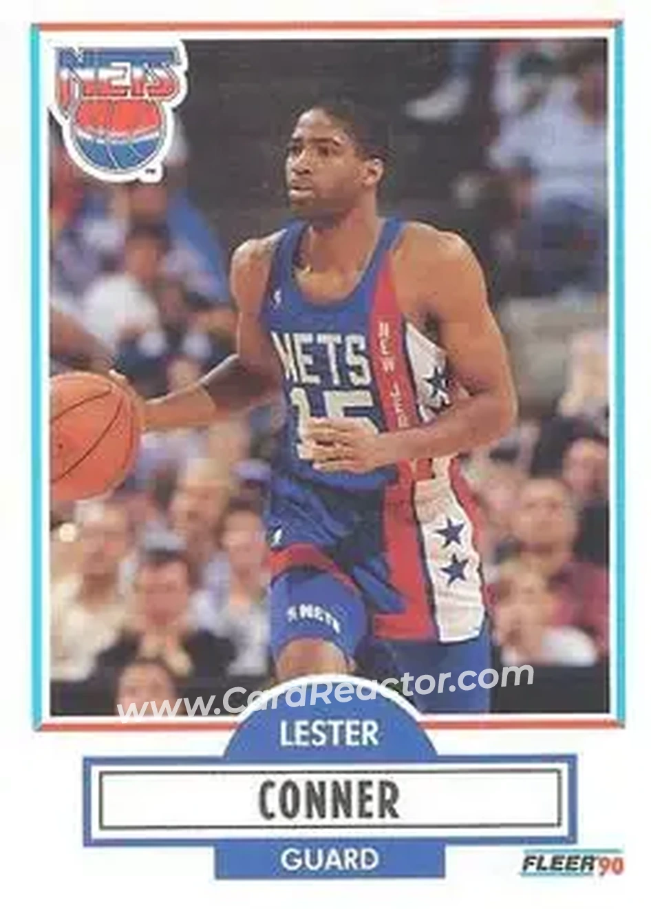 1990-91 Fleer #119 - Lester Conner - New Jersey Nets - Front