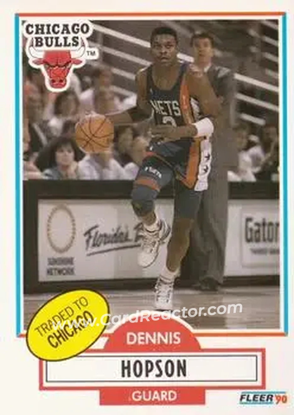 1990-91 Fleer #120 - Dennis Hopson - Chicago Bulls - Front
