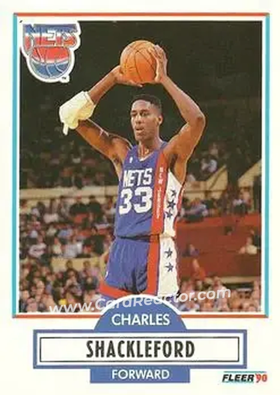 1990-91 Fleer #122 - Charles Shackleford - New Jersey Nets - Front