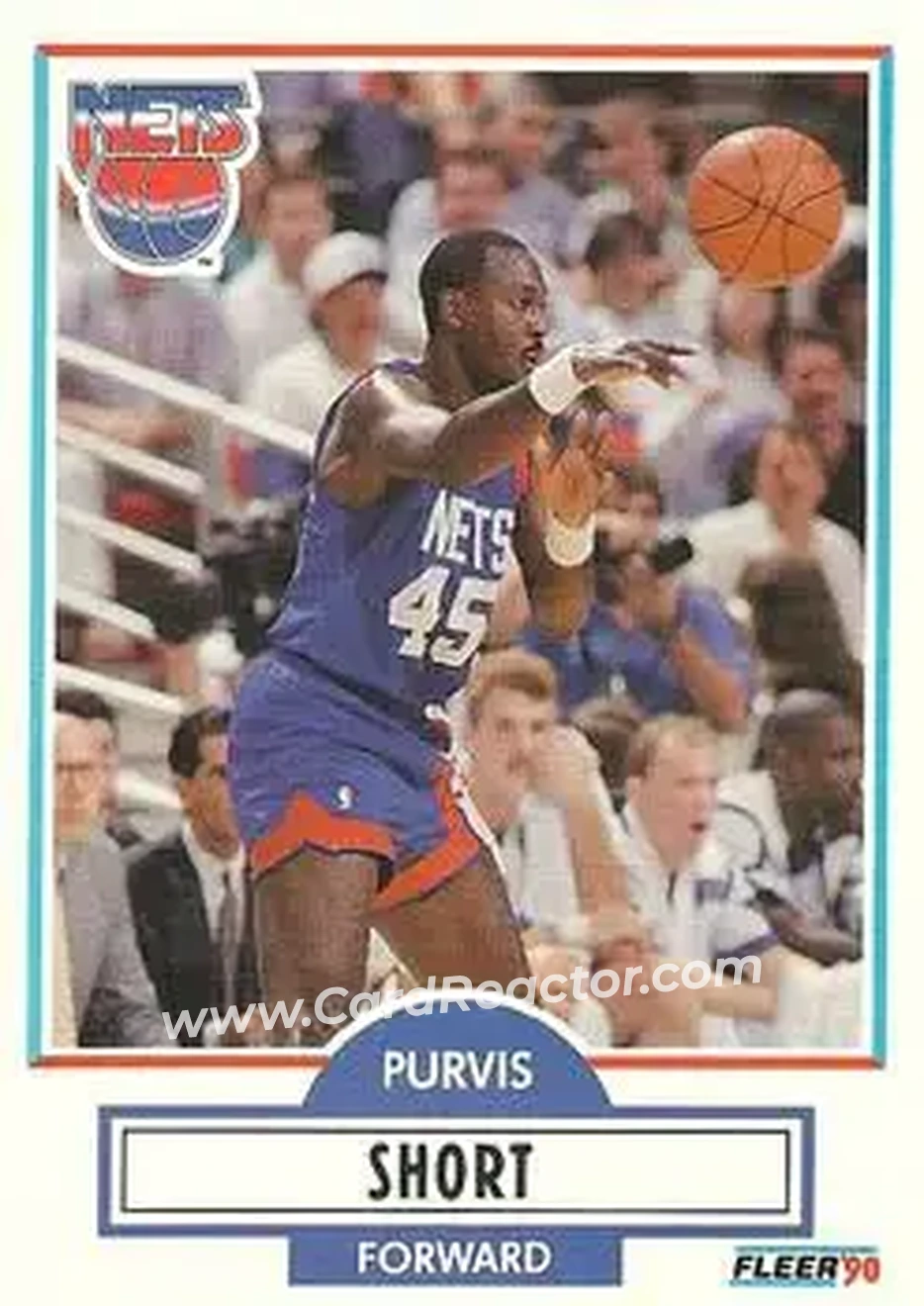 1990-91 Fleer #123 - Purvis Short - New Jersey Nets - Front