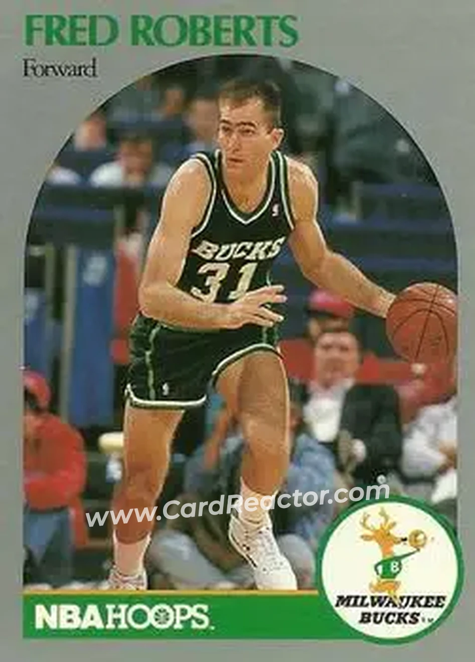 1990-91 Hoops #181 - Fred Roberts - Milwaukee Bucks - Front