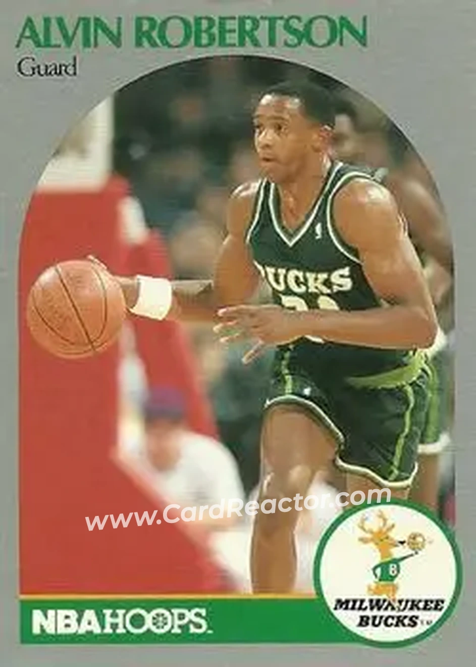 1990-91 Hoops #182 - Alvin Robertson - Milwaukee Bucks - Front