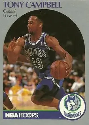 1990-91 Hoops #185 - Tony Campbell - Minnesota Timberwolves