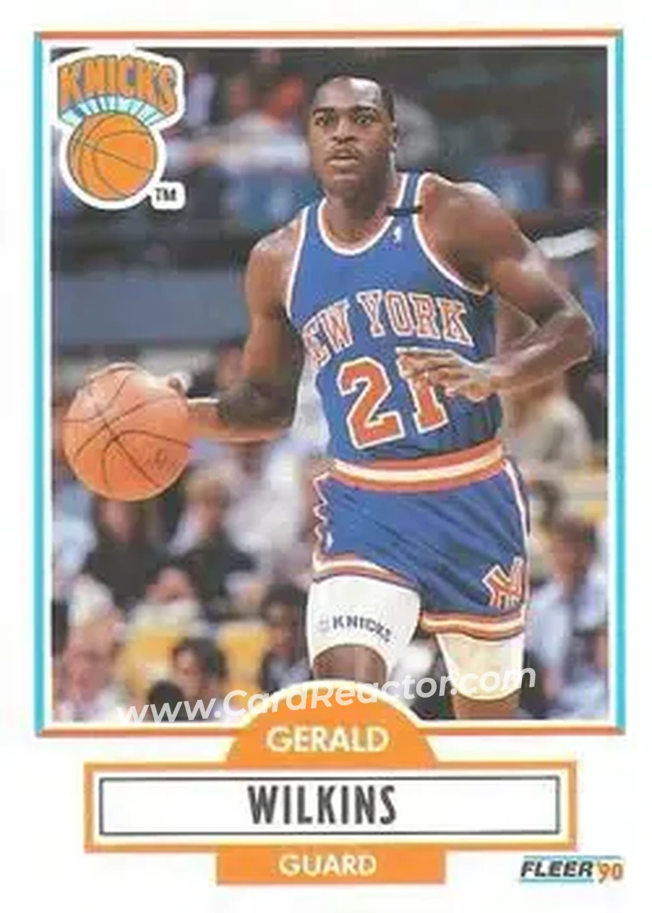 1990-91 Fleer #131 - Gerald Wilkins - New York Knicks - Front