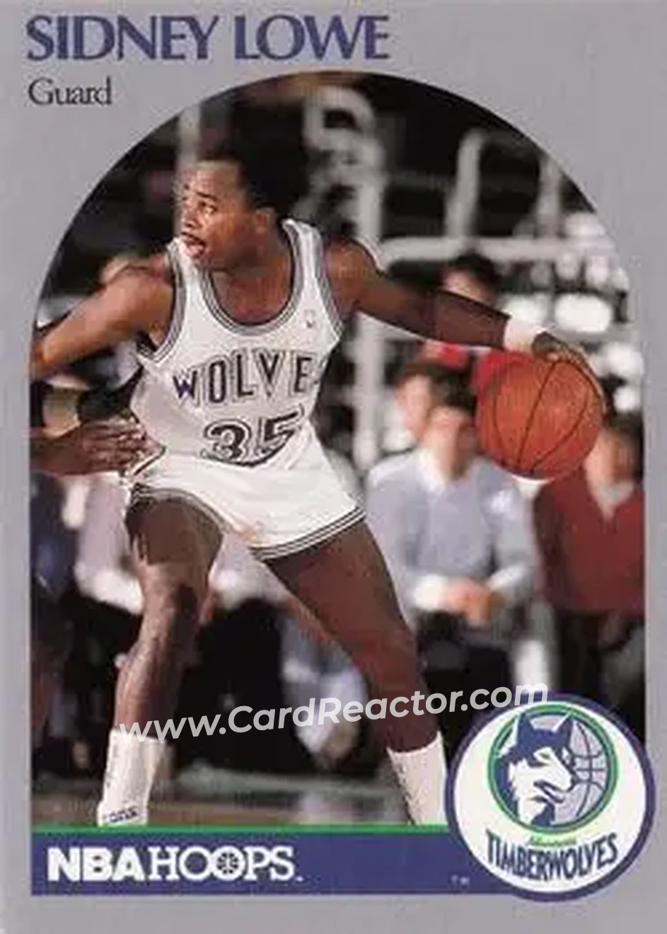1990-91 Hoops #187 - Sidney Lowe - Minnesota Timberwolves - Front 1990-91 Hoops #187 - Sidney Lowe - Minnesota Timberwolves - Front
