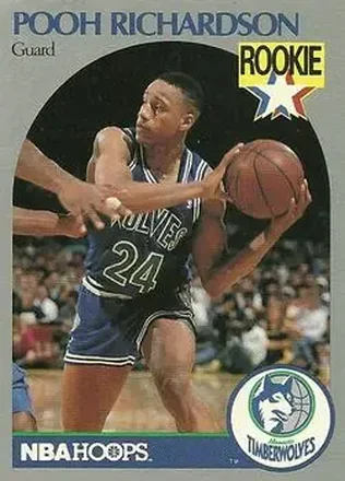 1990-91 Hoops #190 - Pooh Richardson - Minnesota Timberwolves