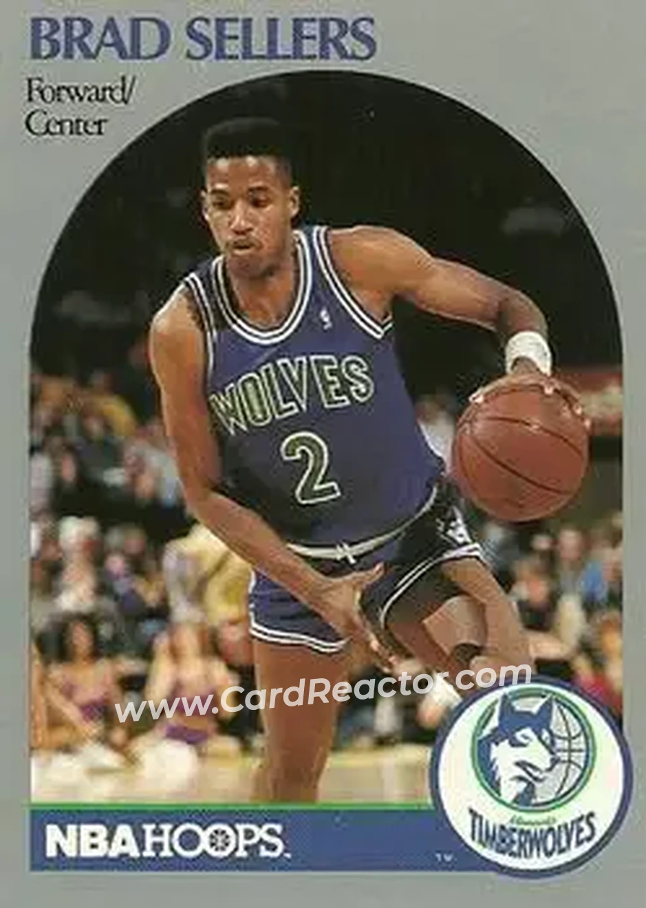 1990-91 Hoops #192 - Brad Sellers - Minnesota Timberwolves - Front