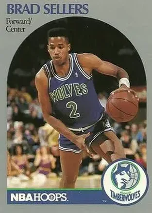 1990-91 Hoops #192 - Brad Sellers - Minnesota Timberwolves