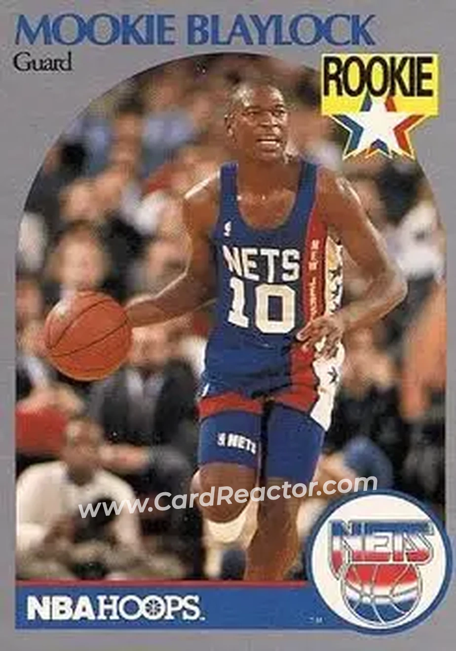 1990-91 Hoops #193 - Mookie Blaylock - New Jersey Nets - Front