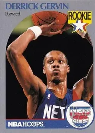 1990-91 Hoops #196 - Derrick Gervin - New Jersey Nets